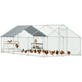 thumbnail image 1 of PawHut Large Metal Chicken Coop with Waterproof Cover, 9.8 x 19.7 x 6.4 ft, 1 of 10