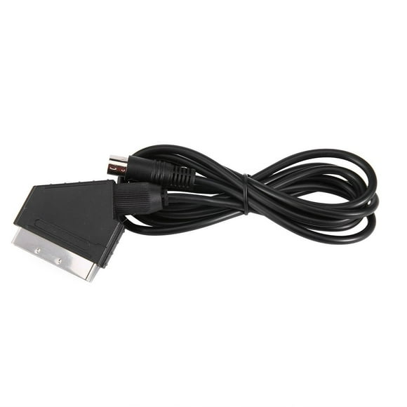 Newest Upgraded High Quality 1.8M/6Ft Eu Version V-Pin Scart Cable Rgb Av Cables Pal For Sega Genesis 2 Mega Drive Md 2 Black