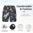 thumbnail image 3 of Lsque Space Cars Pattern Mens Swim Trunks- Bathing Suit Compression Liner - Beach Swim Shorts Swimwear - (S-3XL) - Stretch Quick Dry-XX-Large, 3 of 6