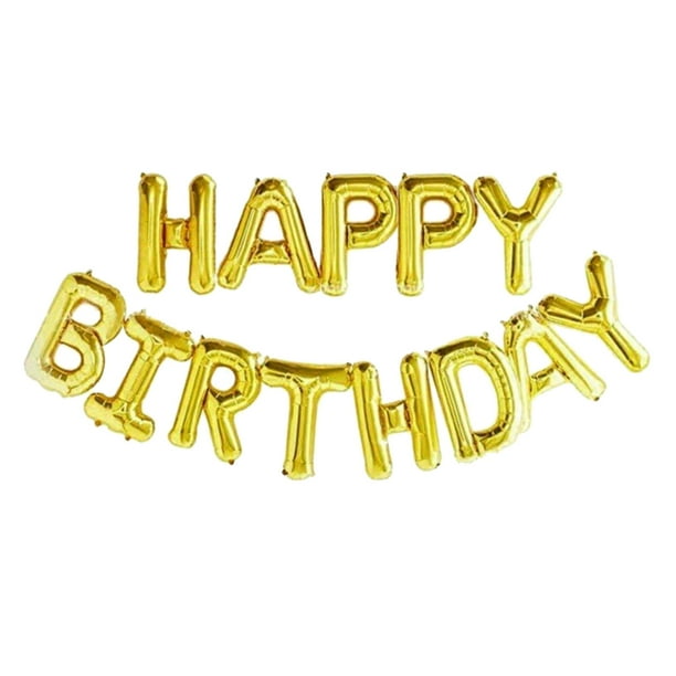 Injueey Juego de FELIZ CUMPLEAÑOS Letras del alfabeto Globos de papel de aluminio Decoración de fiesta de cumpleaños Kits de decoración para fiestas No.02 Injueey HA002702-02B