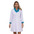 thumbnail image 5 of Bata de laboratorio para mujer, abrigo médico profesional de manga larga, solapa de muesca, bolsillos grandes, abrigos de uniforme de esteticista farmacéutico para enfermera, 5 of 5