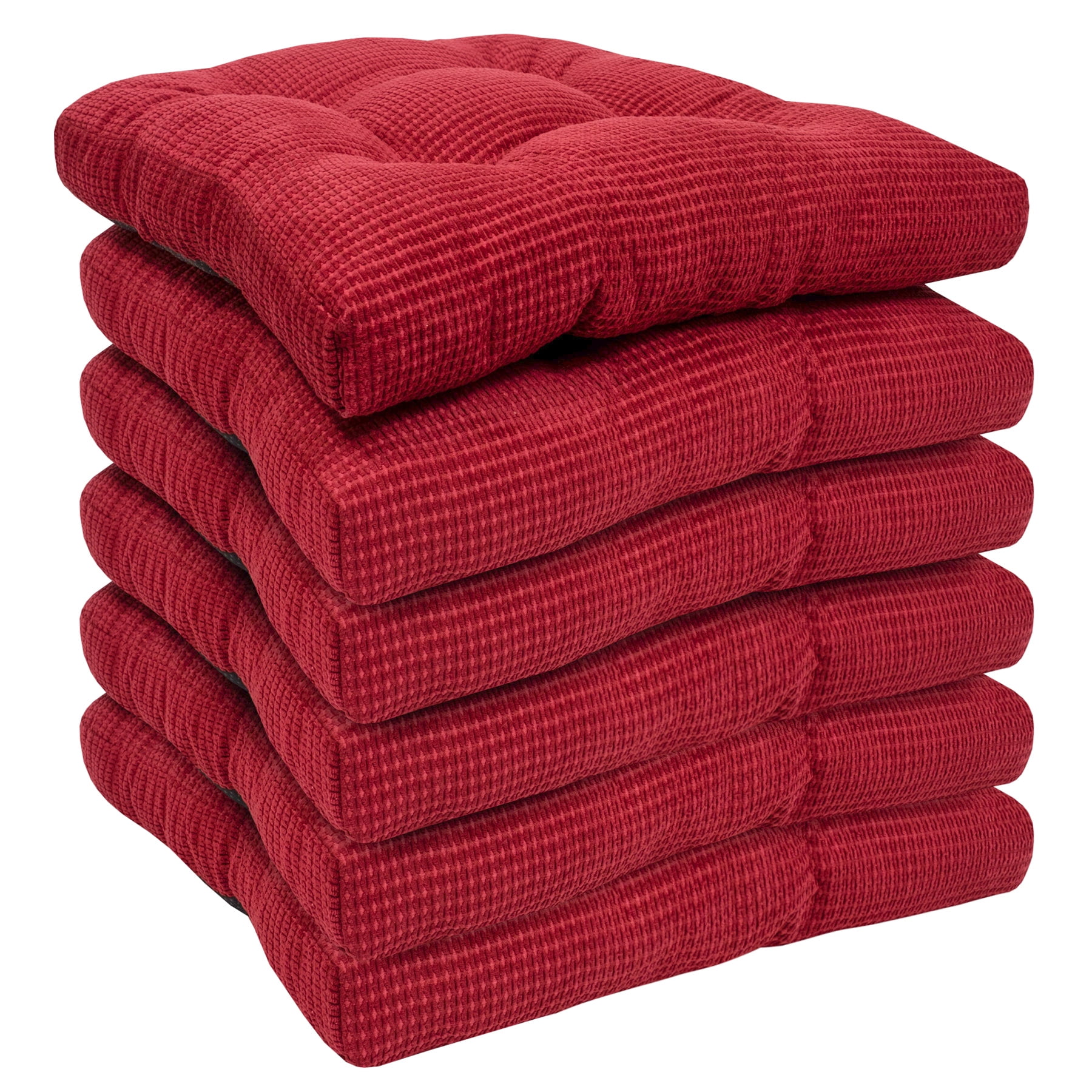 Fluffy Memory Foam Non Slip Chair Cushion Pad 6 Pack - Red - Walmart