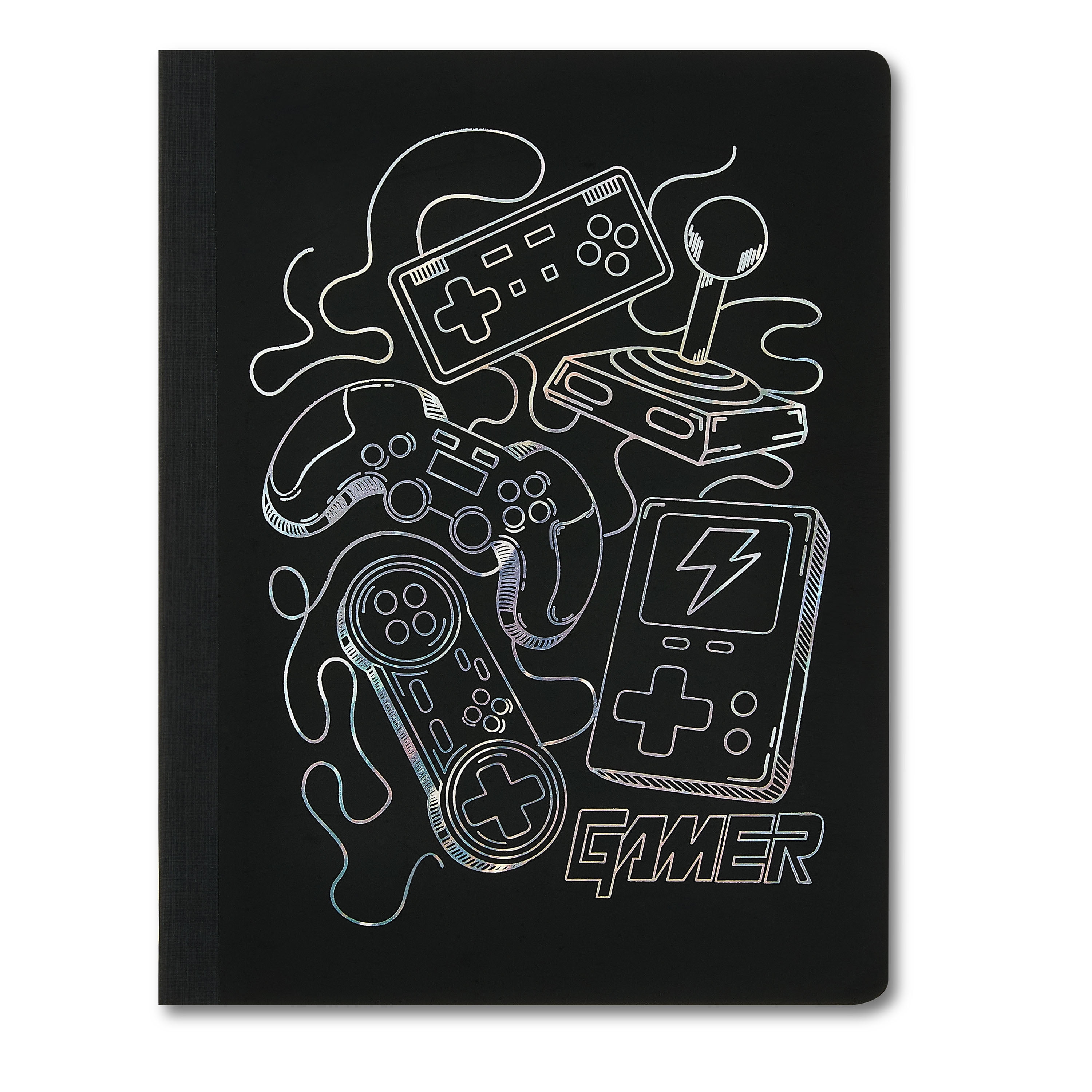 (4 pack) Pen+Gear Composition Book, Wide Ruled, 7.5"x 9.75", Poly Cover,Gamer Design, 80 Sheets