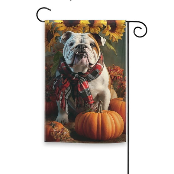 Halloween Pumpkin and Dog Halloween Garden Flag - Vertical Double-Sided Yard Decor, Camping, Indoor & Outdoor Holiday Decoration, 12.5 x 18 Inches