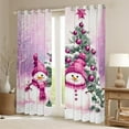 thumbnail image 2 of Manfei Kawaii Pink Snowman Curtains Pack of 2 (42x84 Each) for Kids, Merry Christmas Curtains Blackout, Cartoon Dots Xmas Tree Bedroom Curtains, Window Curtains Room Decor, 2 of 6