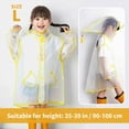 thumbnail image 6 of Hooded Transparent Raincoat Girl Boys Rain Coat Hooded Outdoors Clear Waterproof Kids Toddler Children's Rainwear Protective Covers,Yellow,XL, 6 of 9