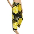 thumbnail image 6 of Salouo Geometric Pattern with Bee Print Women's Pajama Pants Casual Loose Sweatpants PJs Flowy Pants Drawstring Palazzo for Women Wide Leg Pants Lounge Pajama -Medium, 6 of 8