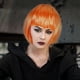 thumbnail image 2 of Pelucas de cosplay cortas y rectas con flequillo para fiestas de disfraces (naranja), 2 of 5