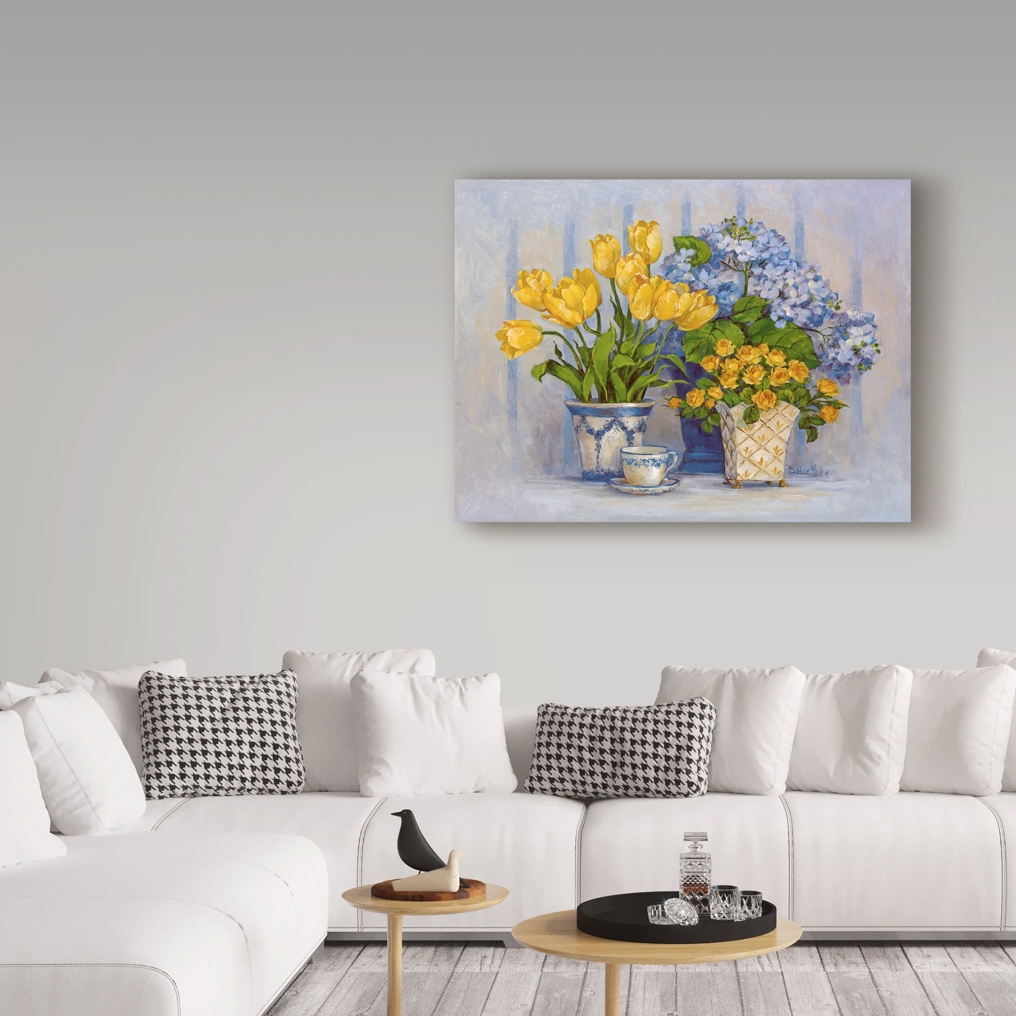 Barbara Mock ' Blue White' Canvas Art
