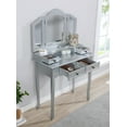 Roundhill Furniture Sanlo Make Up Vanity Table and Stool Set
