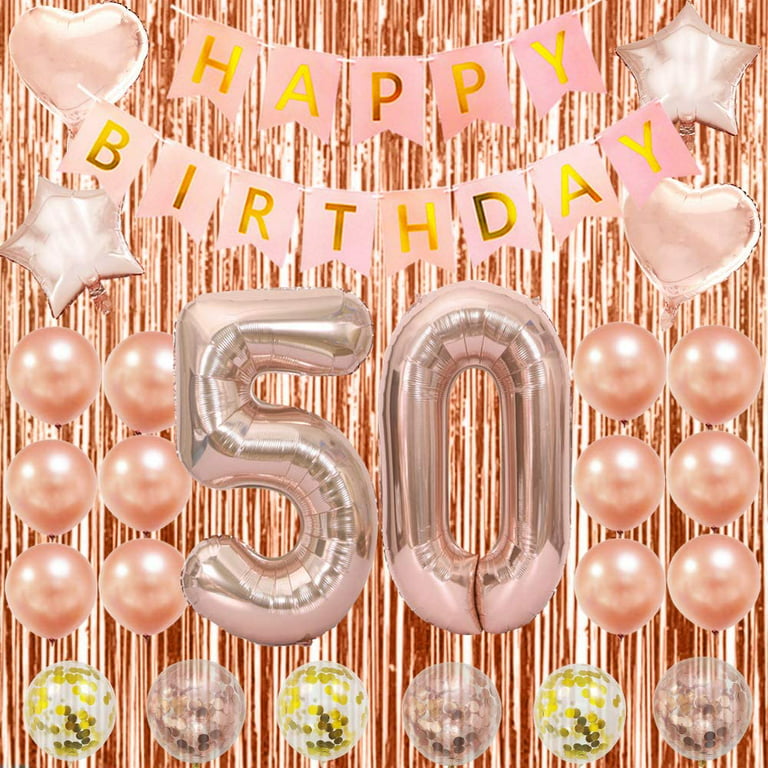 50th Birthday Decorations Happy 50th Birthday Decorations 50 Party  Decorations for Women Rose Gold