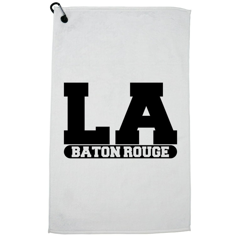 Baton Rouge, Louisiana LA Classic City State Sign Golf Towel with Carabiner  Clip 