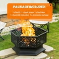 thumbnail image 6 of 28 Inch Hex-Shaped Fire Pit,  Fire Pits for Outside with Spark Screen&,Metal Hexagon Outdoor Firepit for Backyard,Bonfire,Patio,Party,Garden,Picnic and Camping(28'' Black), 6 of 6