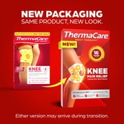 ThermaCare Knee Heat Wraps for Knee Pain Relief, 8-Hour Long-Lasting Heat, 2 Count