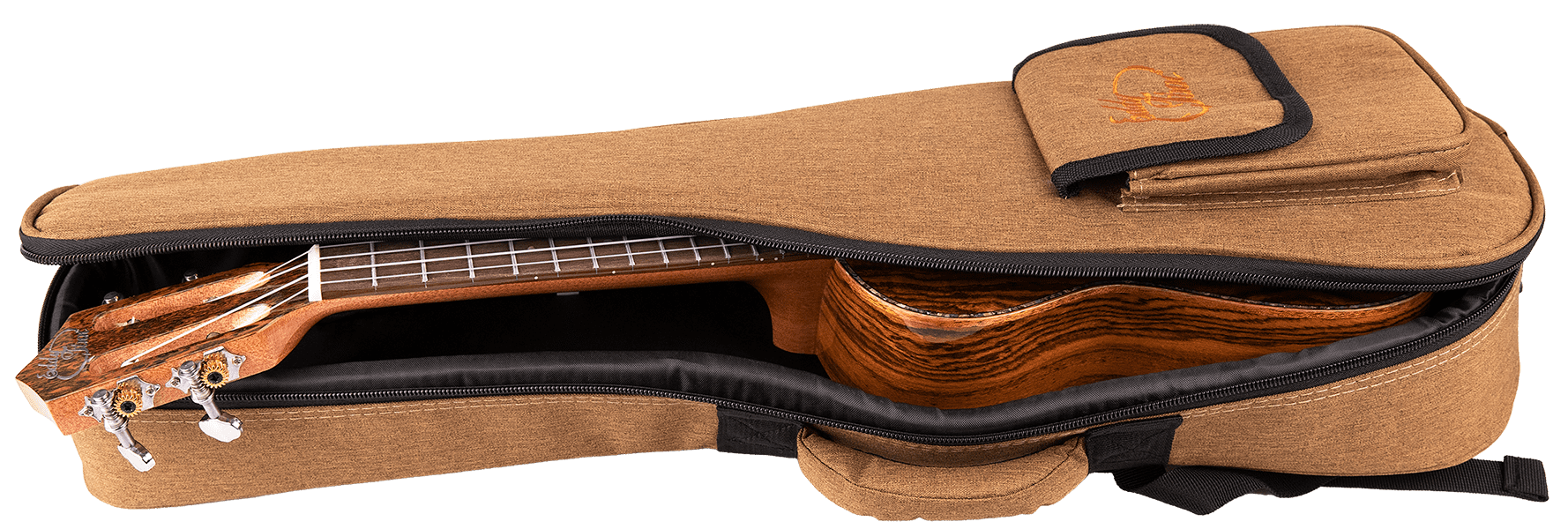 Eddy Finn Expression Series Concert Ukulele with Gig Bag, Butterfly Wood