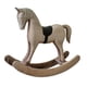 thumbnail image 5 of Estatua de caballo mecedor, figura decorativa de madera, adorno de escritorio para la oficina y la vida. Gris, 5 of 9
