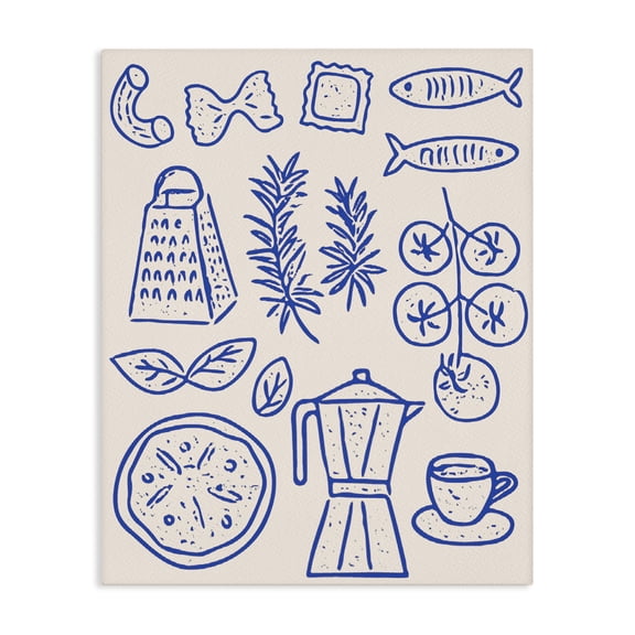 Stupell Industries Contemporary Pasta & Espresso Simplicity Canvas Art, 16 x 20, by Camila Juncos