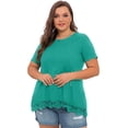 thumbnail image 5 of Cueply Plus Size Tops for Women Summer Casual Womens Short Sleeve Crew Neck Lace Shirts Tunic Blouses, 5 of 6