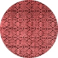 thumbnail image 1 of Ahgly Company Indoor Round Abstract Red Modern Area Rugs, 7' Round, 1 of 4