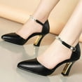 thumbnail image 6 of AXXD Women Black Sandals Summer Shoes Color Minimalistic Sexy Temperament Chunky Heel High Heels Sandals, 6 of 6