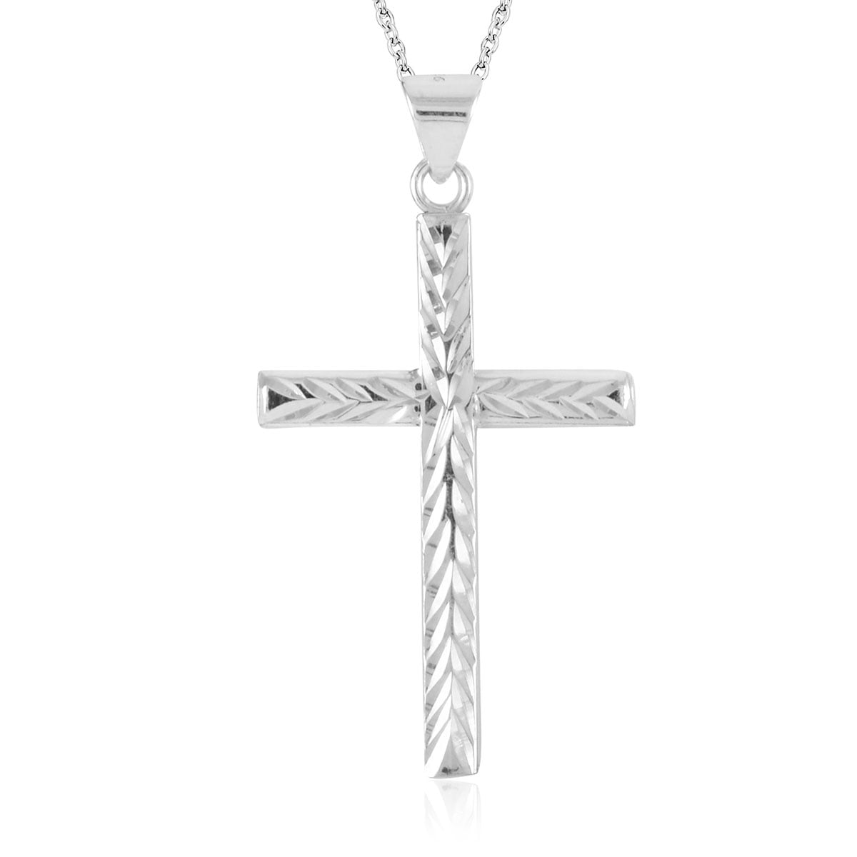 Huge Heavy Sterling Silver Cross with Jesus Pendant Necklace 3.9 Inches 22 Grams