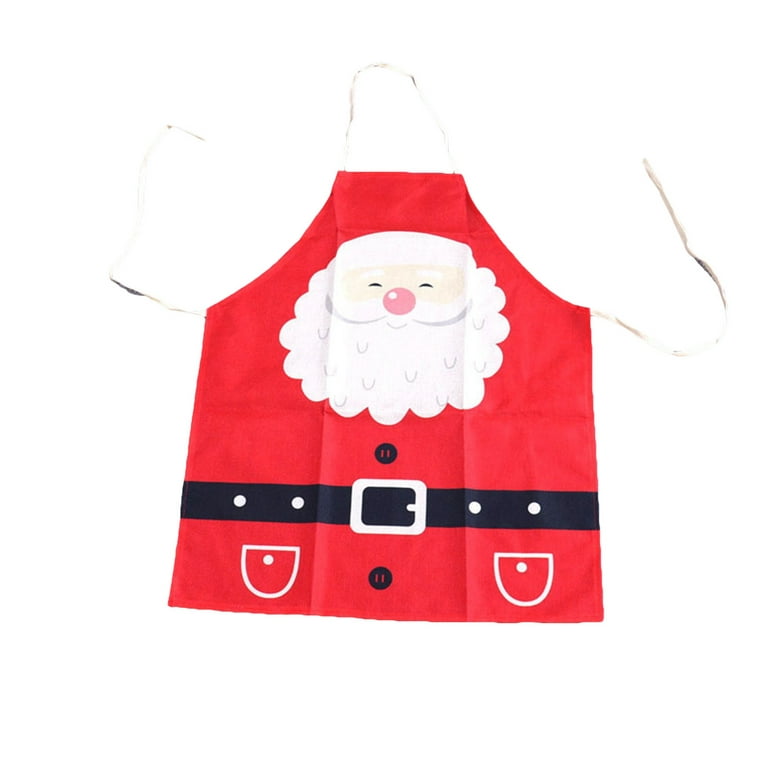 Adults Apron, Santa Clause Print Waist Cloth Festival Ornament Cooking Accessories for Women Men, Size: One Size