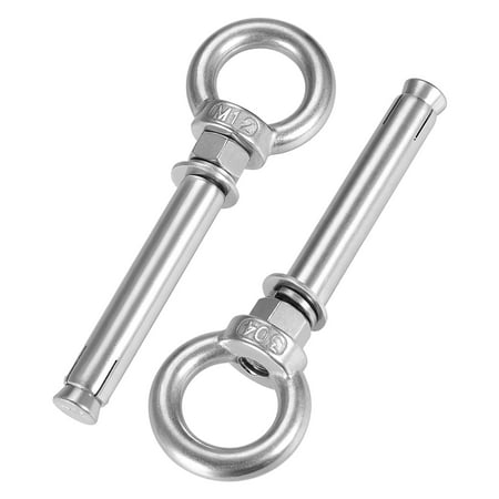 

Uxcell M12x120 Expansion Eyebolt Screw Eye Nuts with Ring Anchor Raw Bolts 2pcs