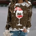 thumbnail image 1 of TIMIFIS Chandail en Molleton Oversize de Noël pour Femmes Décontracté Mignon Verre de Vin Rouge Flocon de Neige Imprimé Col Rond Chandail Cadeaux pour Noël, 1 of 4