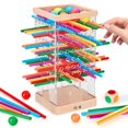 thumbnail image 1 of Juego de mesa de madera WhimsiPlay Montessori con 48 palos y 12 bolas, 1 of 9