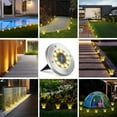 thumbnail image 3 of Rirool Solar Ground Lights, 8 LED Outdoor Waterproof Garden Pathway Lighting - Warm White 8 Pack, 3 of 10