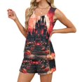 thumbnail image 5 of Women's Pajama Sets Halloween Print Sleeveless 2 Piece Set Tank Top and Shorts for Parties and Everyday Casual Outfits 01 L, 5 of 5