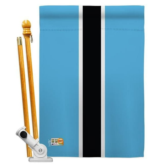 Americana Home & Garden AA-CY-HS-140035-IP-BO-D-US18-AG 28 x 40 in. Botswana Flags of the World Nationality Impressions Decorative Vertical Double Sided House Flag Set & Pole Bracket Hardware Flag Set