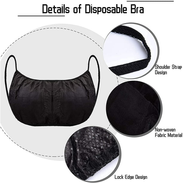 24 Pieces Disposable Bras,Beauty Black Disposable Bra Women's