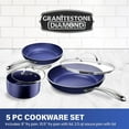 Granite Stone Blue 5 Piece Cookware Set, Ultra NonStick, Dishwasher