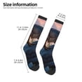 thumbnail image 2 of Naloa Sunset Cliff Dinosaur Thigh High Socks Extra Long Stretchy Sock Women Over Knee High Opaque Stocking Daily Wear, 2 of 6