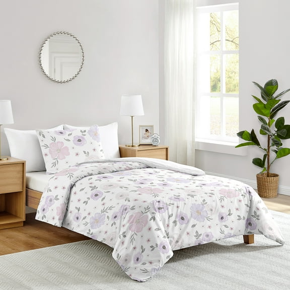 Sweet Jojo Designs Lavender Watercolor Floral Comforter Set
