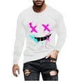 thumbnail image 1 of Haut Imprimé à la Mode pour Hommes avec Col Rond à Manches Longues et Visage Souriant Haut/chemise Impriméx, 1 of 4