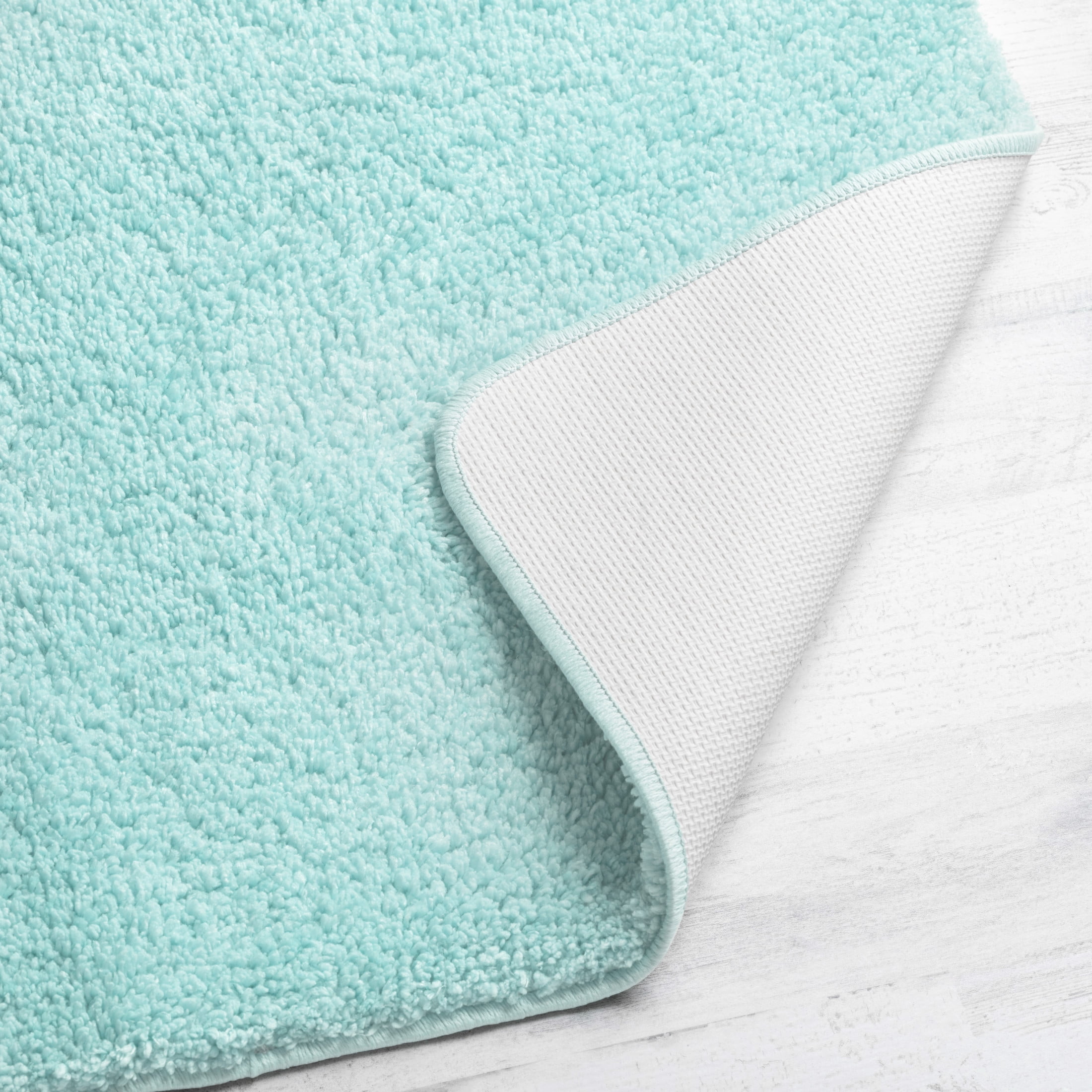 Mainstays Basic 2 Piece Polyester Bath Rug Set, 20 inch x 32 inch Rug and Contour Rug, Clearly Aqua, Size: 2 Piece (20 inchx32 inch and contour)