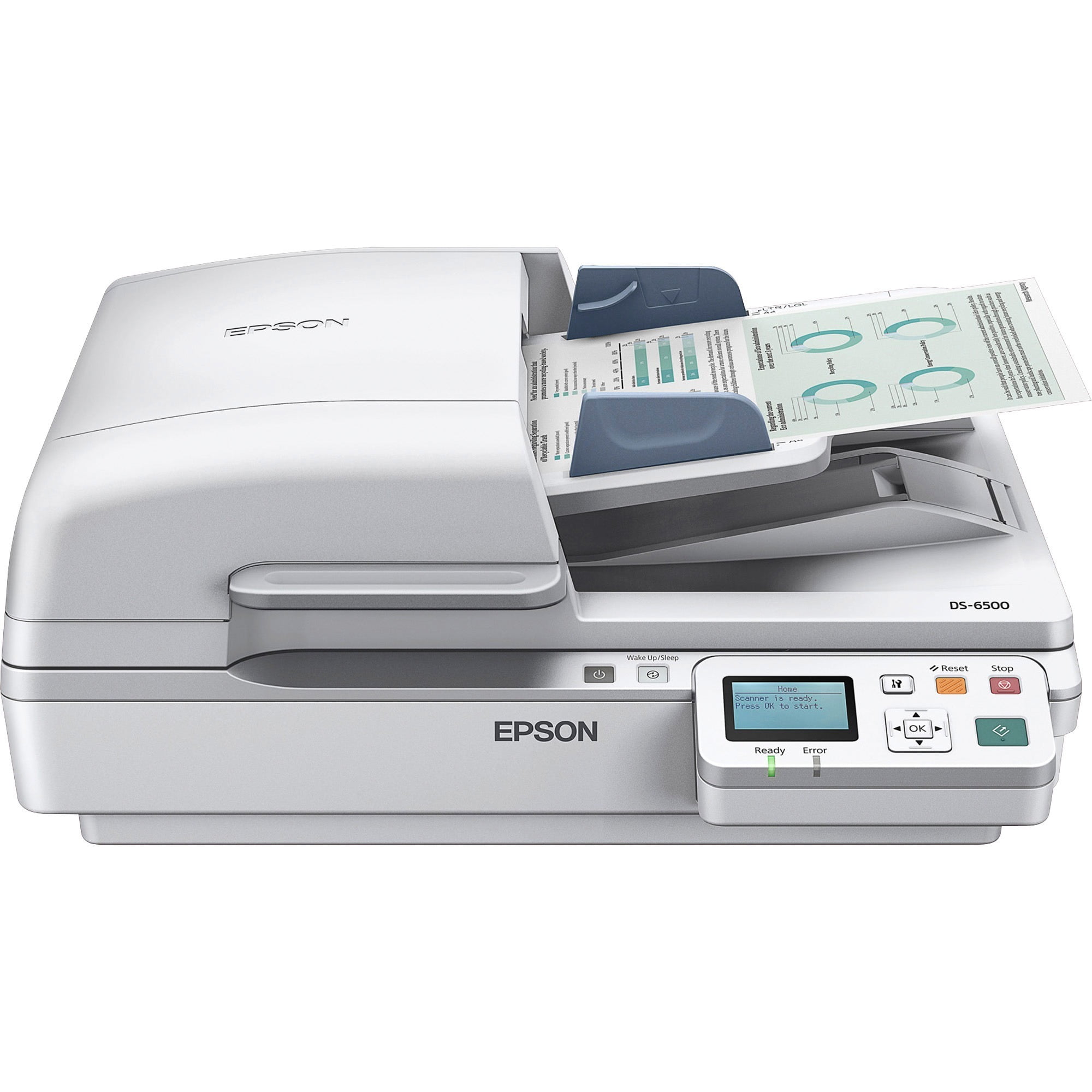 Epson WorkForce DS6500 Flatbed Scanner 1200 dpi Optical, White