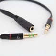 thumbnail image 2 of Cable adaptador PATKAW de 3,5 mm hembra a macho para micrófono. Cable de audio de 3,5 mm para altavoces y auriculares (negro)., 2 of 4
