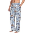 thumbnail image 2 of Uemuo Seal Fox Seagull Whales Pattern Men's Wide Leg Palazzo Lounge Pants with Pockets Light Weight Loose Comfy Casual Pajama Pants-Small, 2 of 9