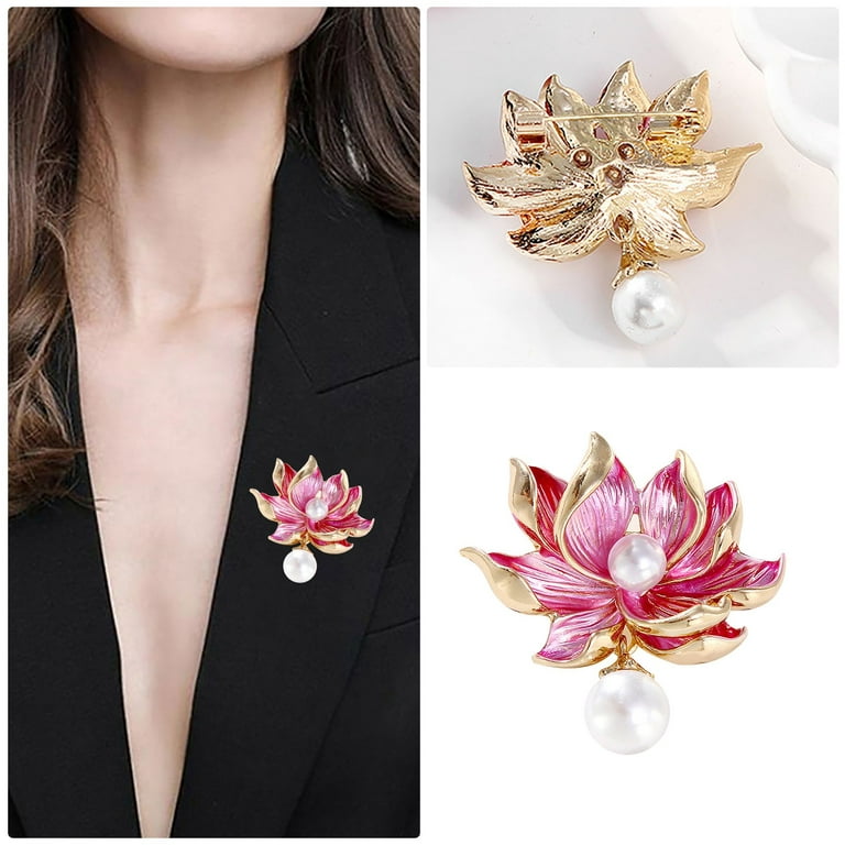 Brooch Pins Fashion Flower Brooches,Brooch Pin for Women Ladies Festival  Gift brooches for Women Fashion (Color : Silver)