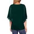 thumbnail image 3 of WISEFIN Womens Fashion Ladies Chiffon Patchwork Short Sleeve Pullover T-Shirts Tops, 3 of 5
