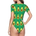 thumbnail image 4 of Gaeub Cartoon Fruit 1 Women'S Short Sleeve One Piece Swimsuit Sexy High-Waisted Bodysuit For Swimming, Beach, Sports - Large, 4 of 9