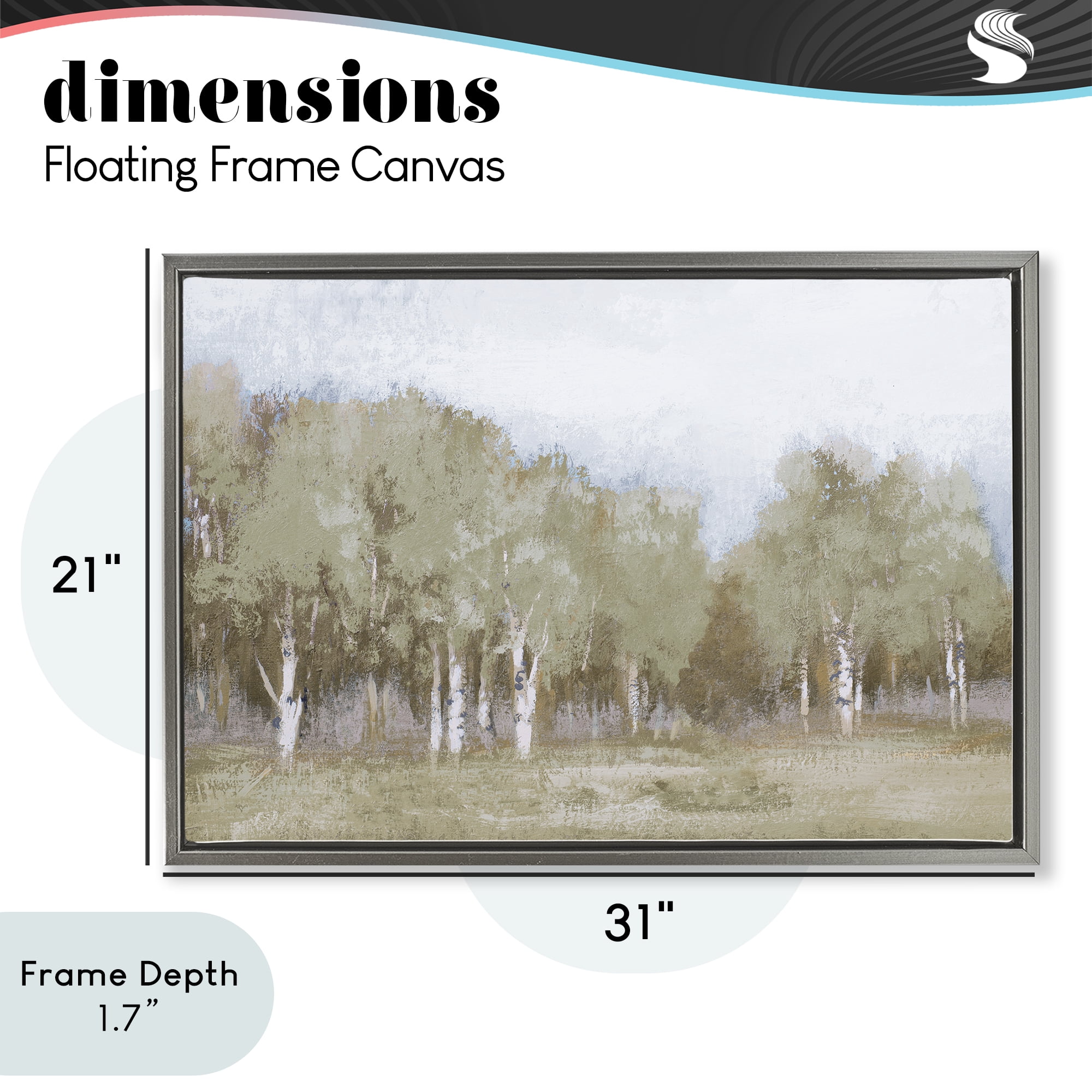 Stupell Industries Autumn Greens Tranquil Trees Gray Framed Floater Canvas Wall Art, design by Michael Marcon