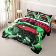thumbnail image 3 of Castle Fairy Neon Off-Road Truck Quilt Full,Lightning Splash Print Full Bedspread Sets for Bedroom,Red Green, 3 of 7