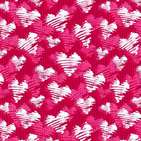 Stylish Fabric Cotton Quilting Fabric for DIY Projects, 44 in, Hearts Pattern, 1 Yard