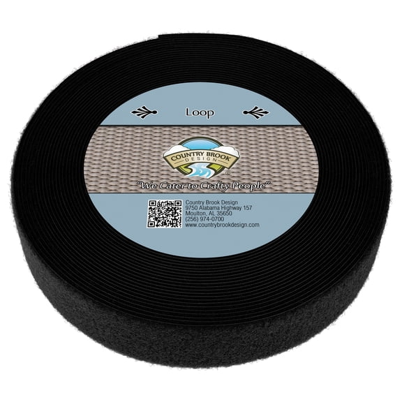 Country Brook Design® Black Sew On Loop Only (2 inch, 25 yards)