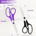 thumbnail image 4 of Scissors, 8.5" Scissors All Purpose Comfort Grip Stainless Steel Sharp Scissors for Office Home Supplies, Right/Left Handed, (3 Pack), 4 of 6