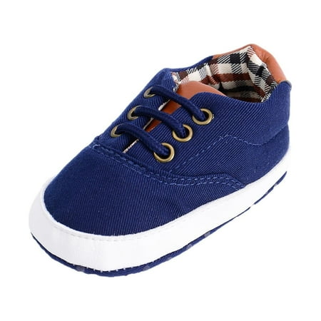 POIUYTR Baby Girls Boys Canvas Sneakers Soft Sole Infant First Walking Shoes Lightweight Slip-On Crib Shoes